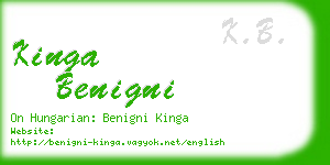 kinga benigni business card